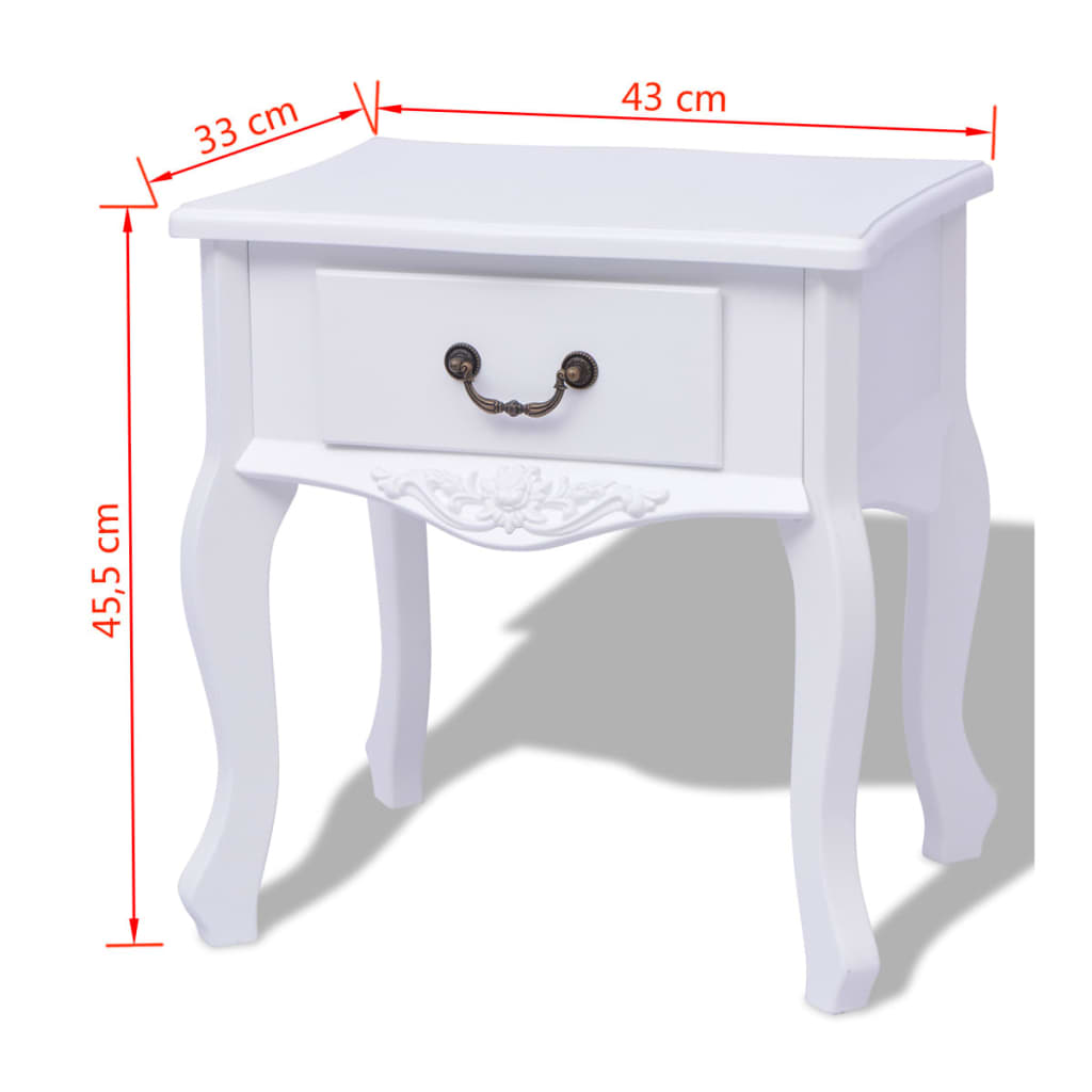 Nachtkastjes 2 stuks MDF wit is nu te koop bij PeponiXL, paradijselijk wonen!