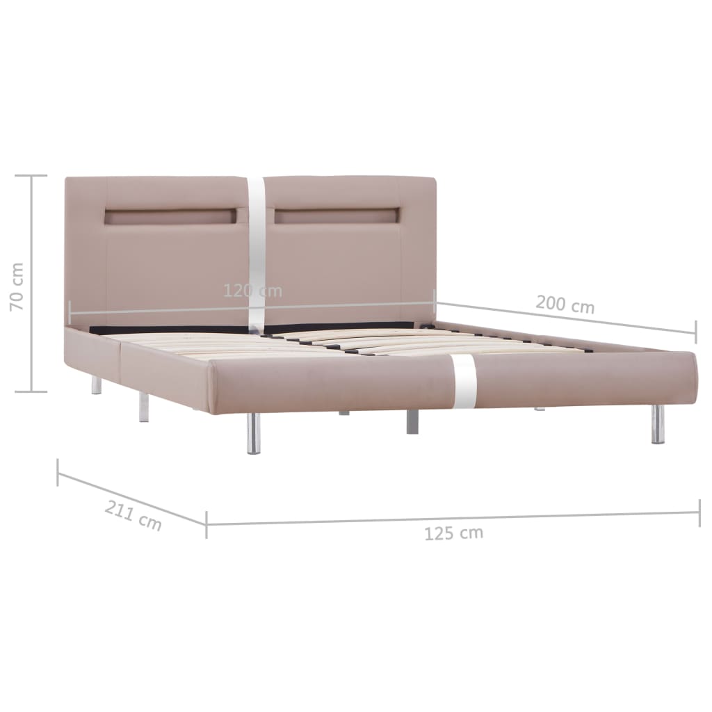 Bedframe met LED kunstleer cappuccino 120x200 cm is nu te koop bij PeponiXL, paradijselijk wonen!