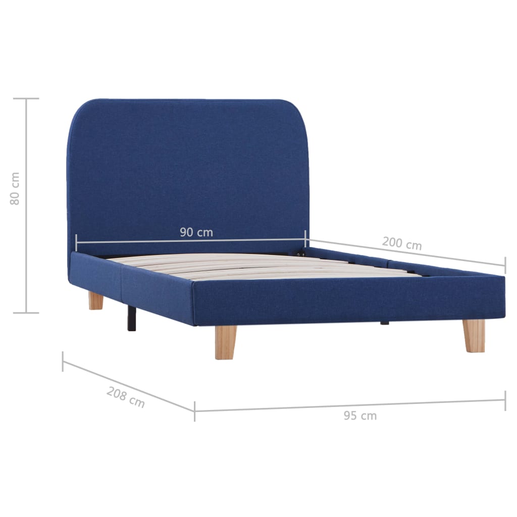 Bedframe stof blauw 90x200 cm is nu te koop bij PeponiXL, paradijselijk wonen!