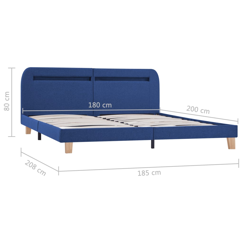 Bedframe met LED stof blauw 180x200 cm is nu te koop bij PeponiXL, paradijselijk wonen!