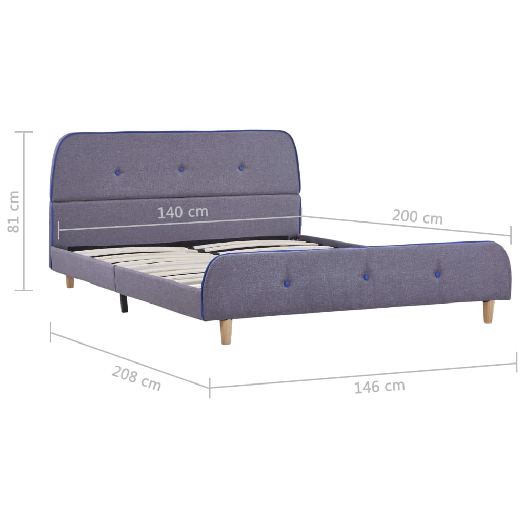 Bedframe stof lichtgrijs 140x200 cm is nu te koop bij PeponiXL, paradijselijk wonen!