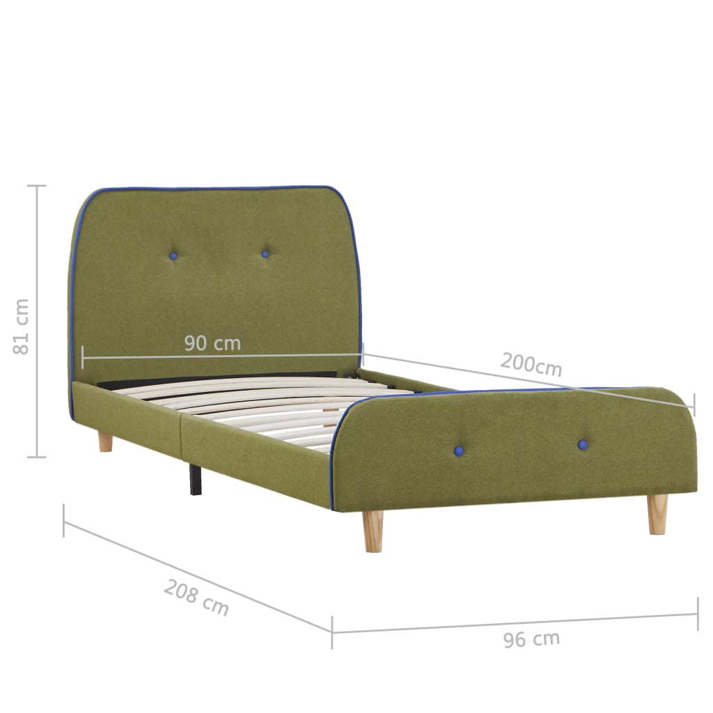 Bedframe stof groen 90x200 cm is nu te koop bij PeponiXL, paradijselijk wonen!