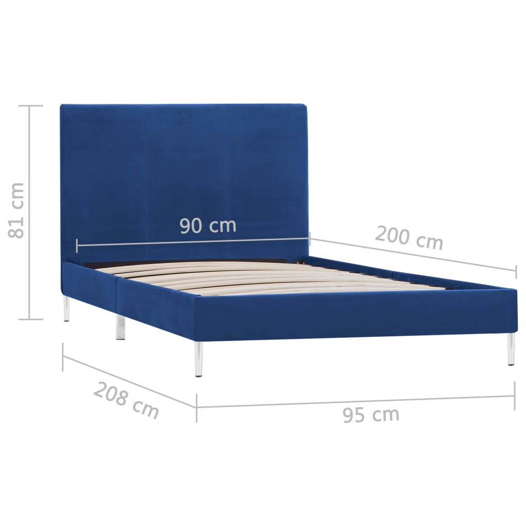 Bedframe stof blauw 90x200 cm is nu te koop bij PeponiXL, paradijselijk wonen!