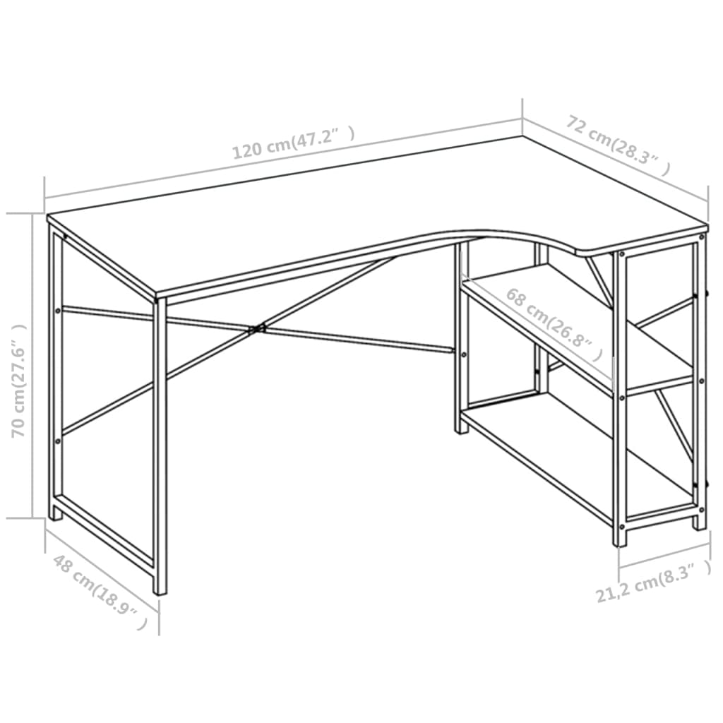 Computerbureau 120x72x70 cm wit is nu te koop bij PeponiXL, paradijselijk wonen!