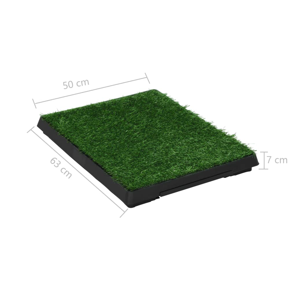 Huisdierentoiletten 2 st met bak en kunstgras 63x50x7 cm groen is nu te koop bij PeponiXL, paradijselijk wonen!