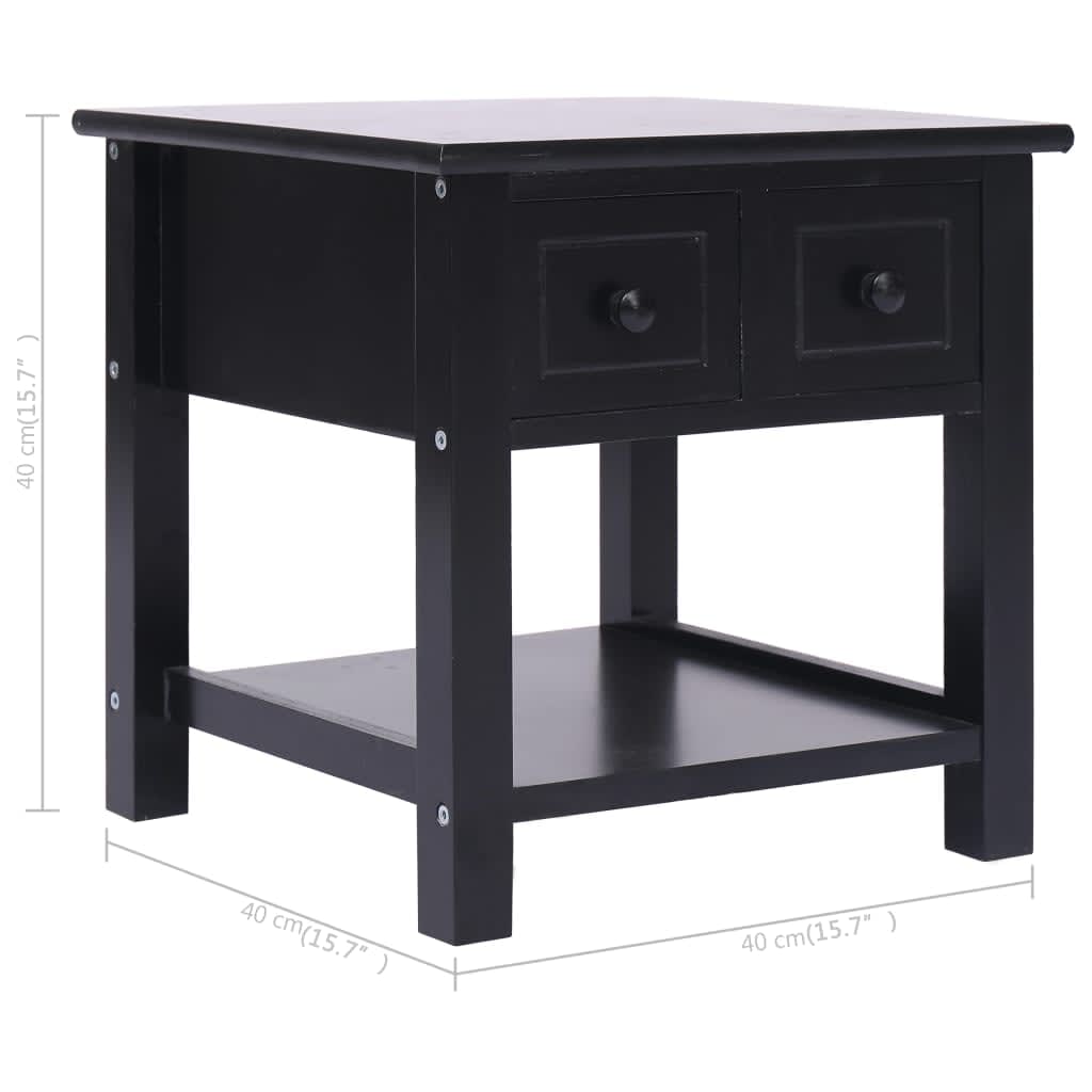 Bijzettafel 40x40x40 cm paulowniahout zwart is nu te koop bij PeponiXL, paradijselijk wonen!