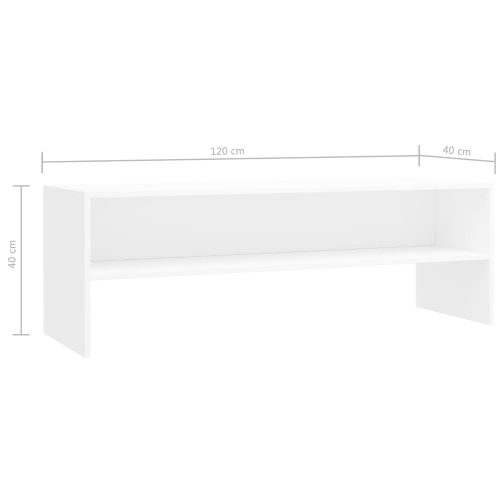 Tv-meubel 120x40x40 cm bewerkt hout wit is nu te koop bij PeponiXL, paradijselijk wonen!