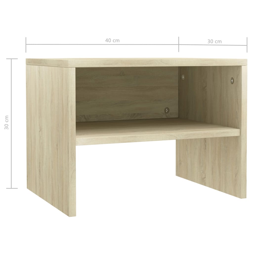 Nachtkastjes 2 st 40x30x30 cm bewerkt hout sonoma eikenkleurig is nu te koop bij PeponiXL, paradijselijk wonen!