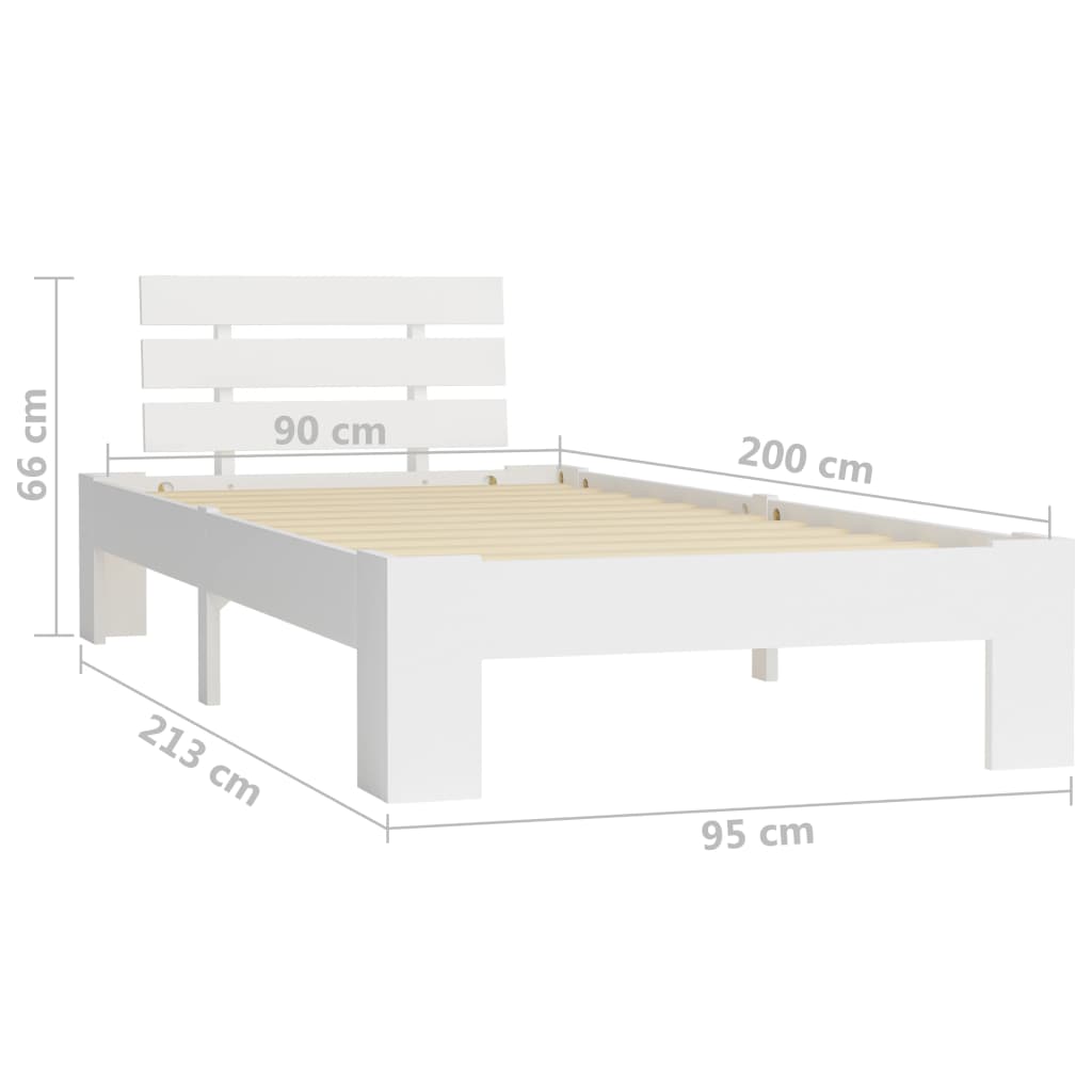 Bedframe massief grenenhout wit 90x200 cm is nu te koop bij PeponiXL, paradijselijk wonen!