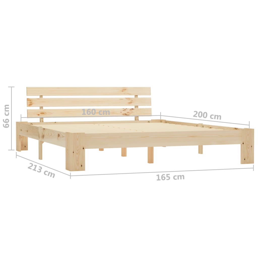 Bedframe met hoofdbord massief grenenhout 160x200 cm is nu te koop bij PeponiXL, paradijselijk wonen!