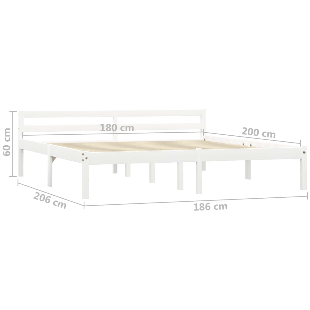 Bedframe massief grenenhout wit 180x200 cm is nu te koop bij PeponiXL, paradijselijk wonen!