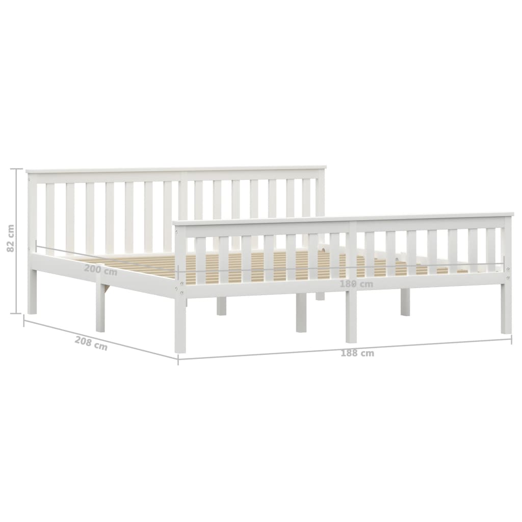 Bedframe massief grenenhout wit 180x200 cm is nu te koop bij PeponiXL, paradijselijk wonen!