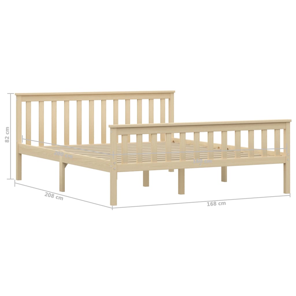 Bedframe massief grenenhout naturel 160x200 cm is nu te koop bij PeponiXL, paradijselijk wonen!