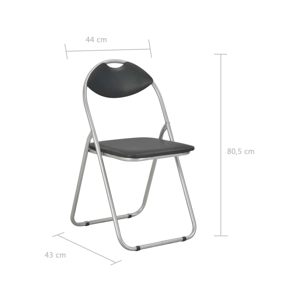 Eetkamerstoelen inklapbaar 2 st kunstleer zwart is nu te koop bij PeponiXL, paradijselijk wonen!