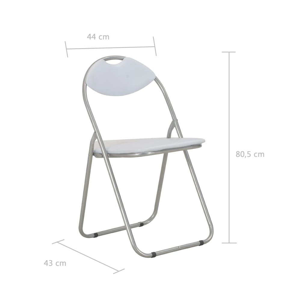 Eetkamerstoelen inklapbaar 2 st kunstleer wit is nu te koop bij PeponiXL, paradijselijk wonen!