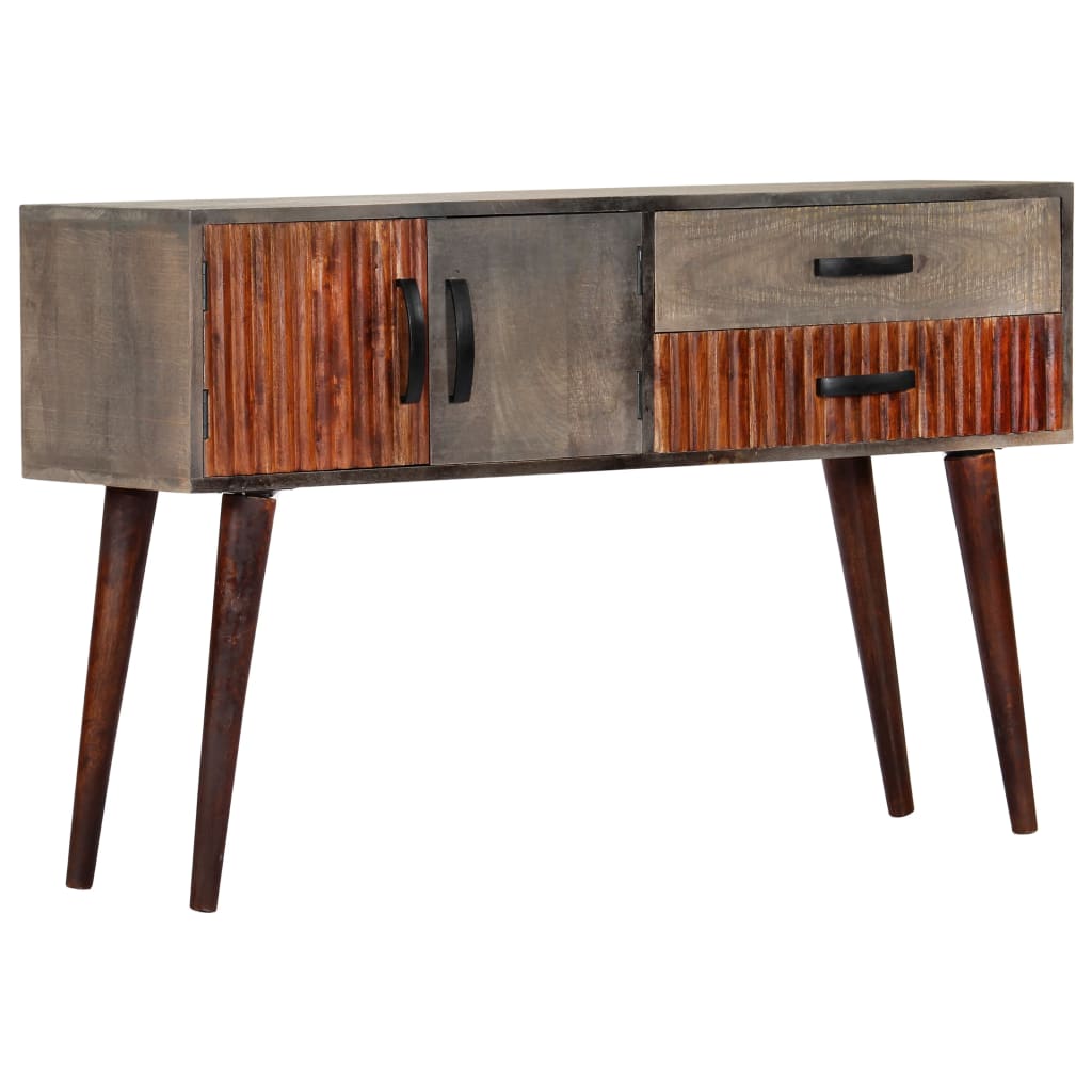 Wandtafel 120x35x75 cm massief ruw mangohout grijs is nu te koop bij PeponiXL, paradijselijk wonen!