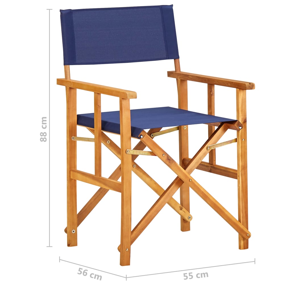 Regisseursstoelen 2 st massief acaciahout blauw is nu te koop bij PeponiXL, paradijselijk wonen!