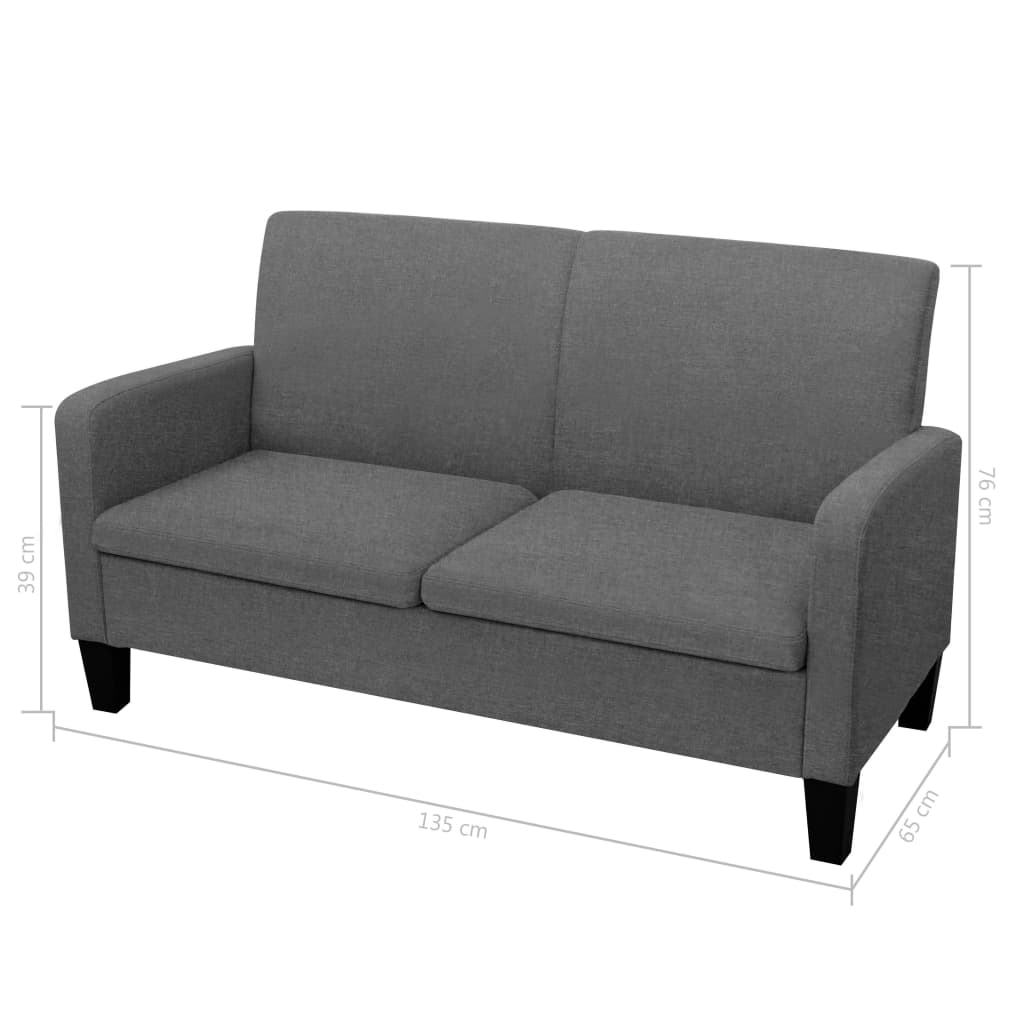 2-delig Bankstel stof donkergrijs is nu te koop bij PeponiXL, paradijselijk wonen!