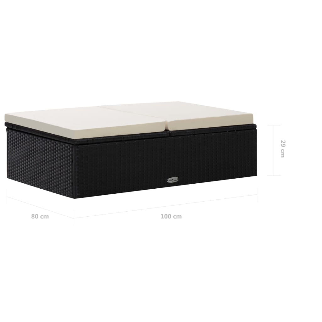2-delige Loungeset met kussens poly rattan zwart is nu te koop bij PeponiXL, paradijselijk wonen!