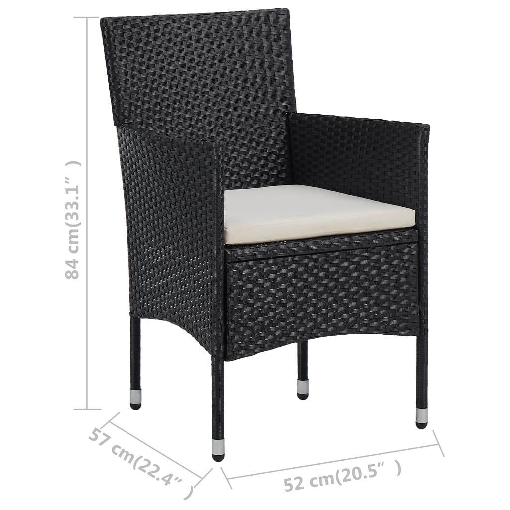 Tuinstoelen 2 st poly rattan zwart is nu te koop bij PeponiXL, paradijselijk wonen!