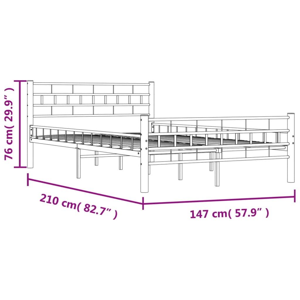 Bedframe metaal wit 140x200 cm is nu te koop bij PeponiXL, paradijselijk wonen!