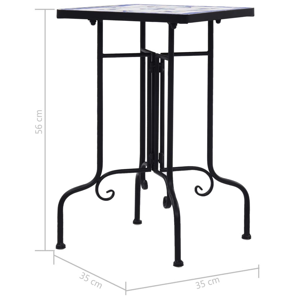 Bijzettafel mozaïek keramiek blauw en wit is nu te koop bij PeponiXL, paradijselijk wonen!