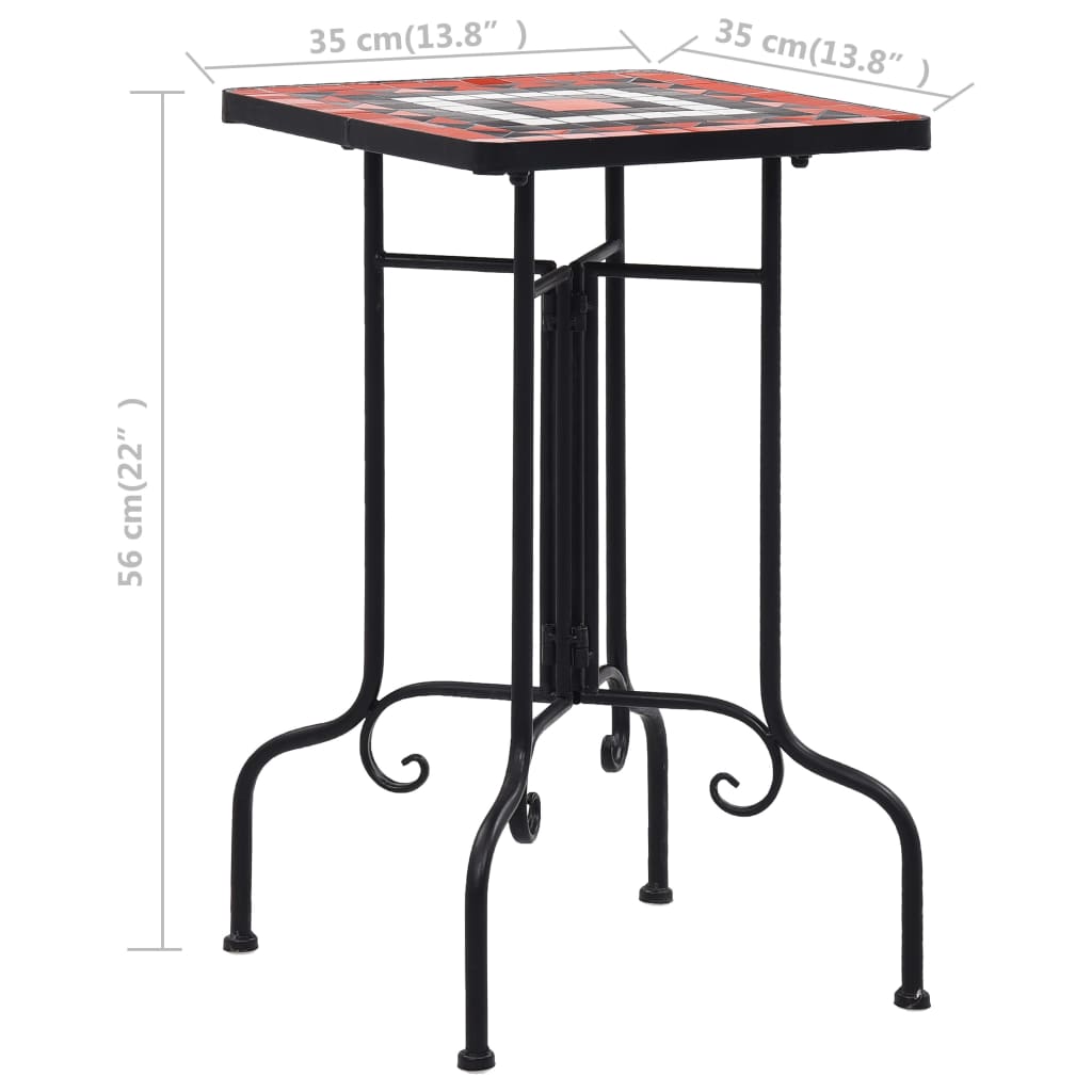 Bijzettafel mozaïek keramiek terracottakleurig en wit is nu te koop bij PeponiXL, paradijselijk wonen!