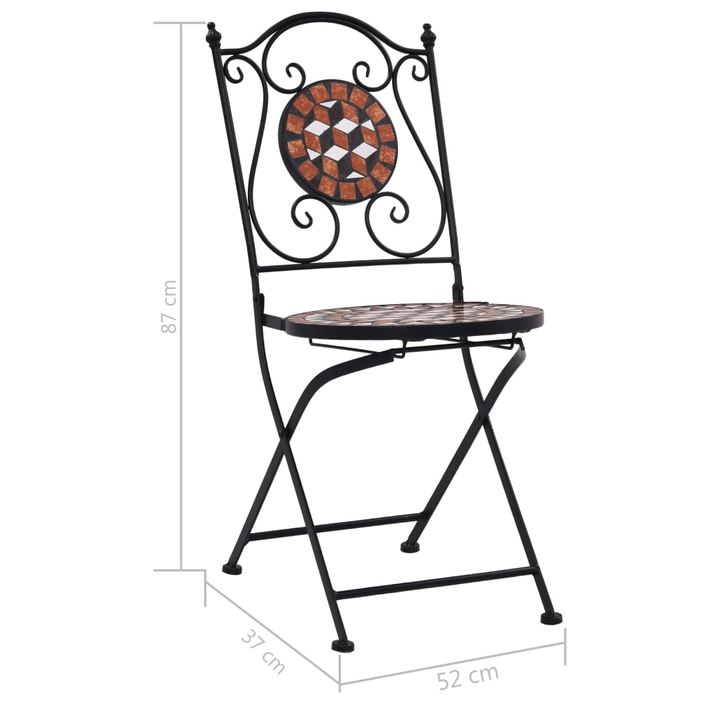 Bistrostoelen mozaïek 2 st keramiek bruin is nu te koop bij PeponiXL, paradijselijk wonen!