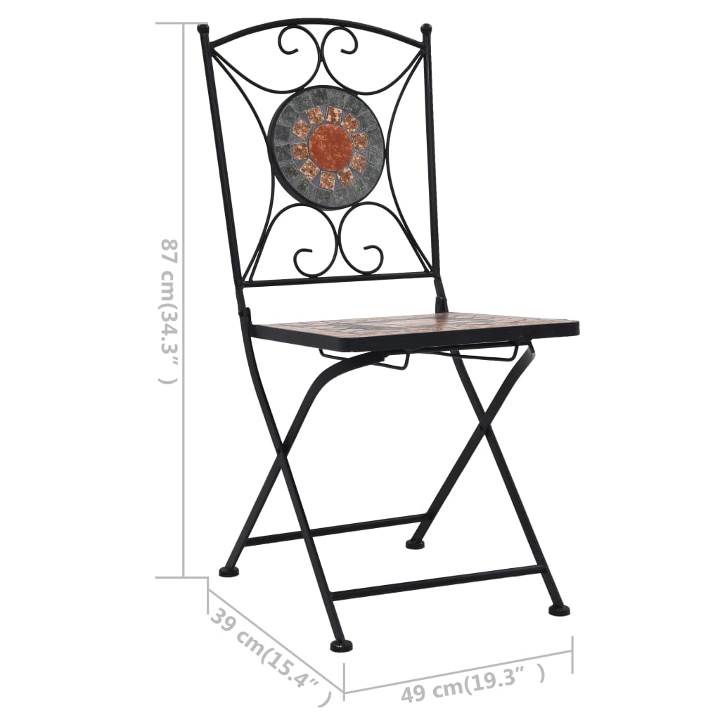 Bistrostoelen mozaïek 2 st oranje en grijs is nu te koop bij PeponiXL, paradijselijk wonen!