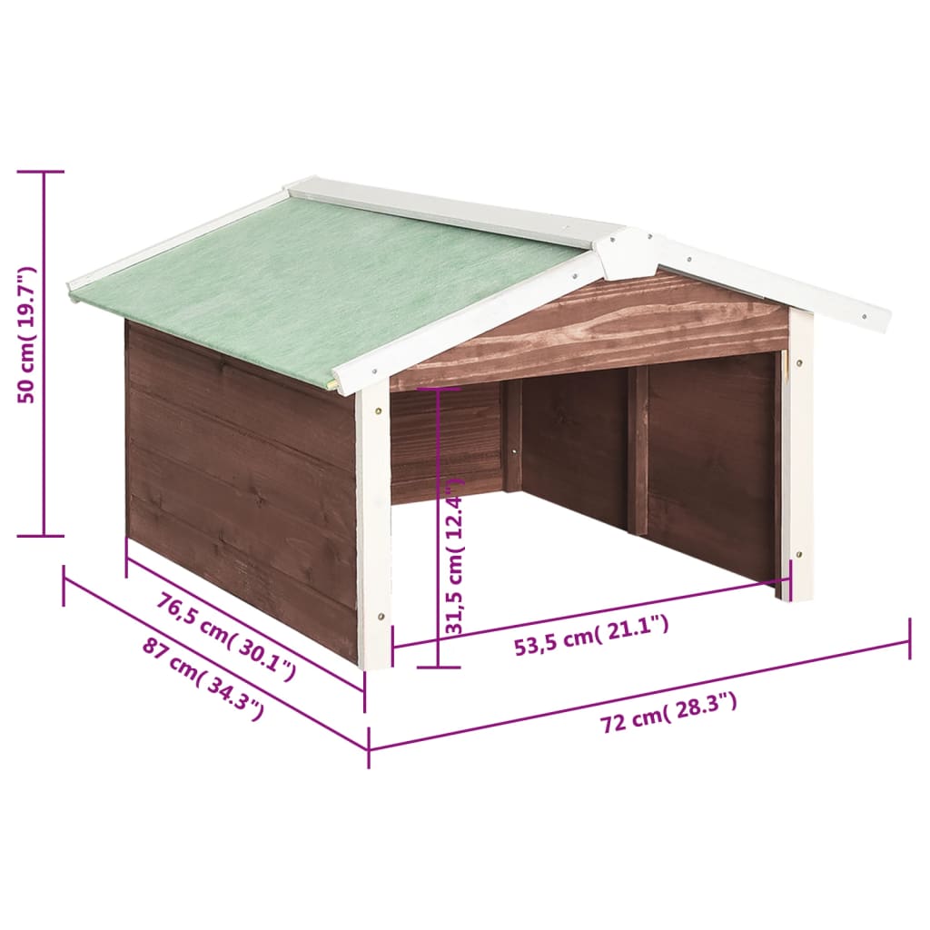 Overkapping voor grasmaaier 72x87x50 cm vurenhout mokka en wit is nu te koop bij PeponiXL, paradijselijk wonen!