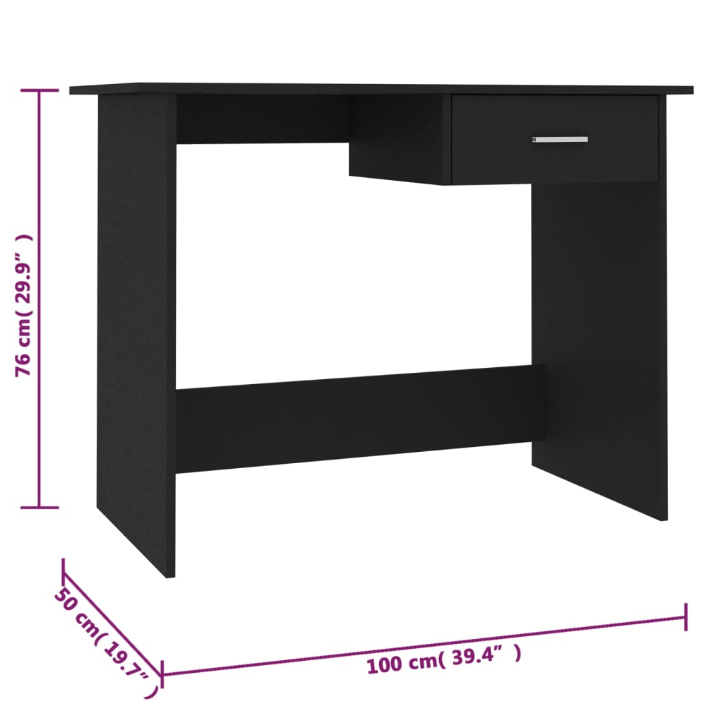 Bureau 100x50x76 cm bewerkt hout wit is nu te koop bij PeponiXL, paradijselijk wonen!