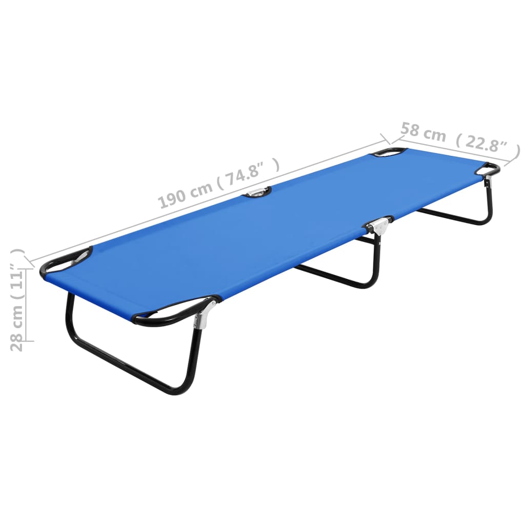 Ligbed inklapbaar staal blauw is nu te koop bij PeponiXL, paradijselijk wonen!
