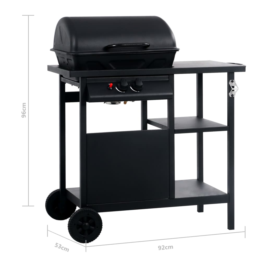 Gasbarbecue met 3-laags zijtafel zwart is nu te koop bij PeponiXL, paradijselijk wonen!