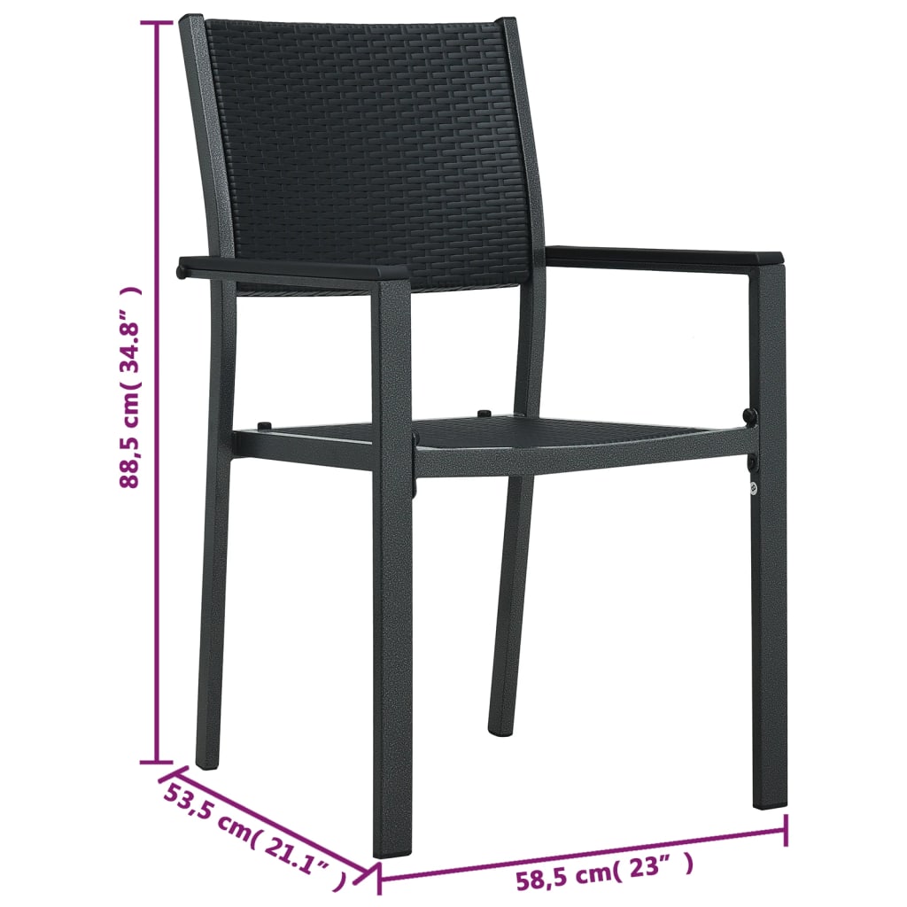 Tuinstoel 4 st rattan-look kunststof zwart is nu te koop bij PeponiXL, paradijselijk wonen!