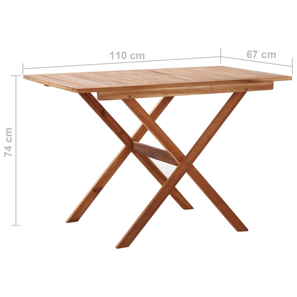 Tuintafel 110x67x74 cm massief acaciahout is nu te koop bij PeponiXL, paradijselijk wonen!