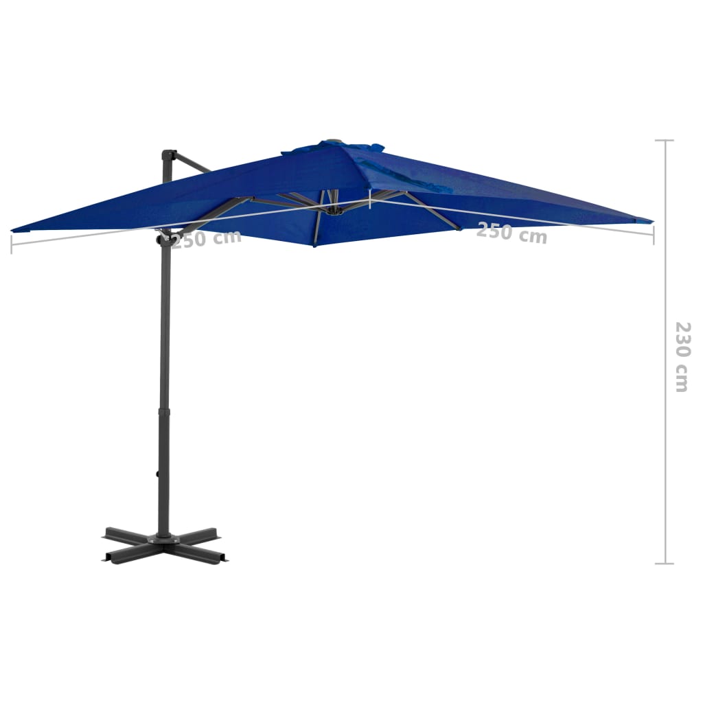 Zweefparasol met aluminium paal 250x250 cm azuurblauw is nu te koop bij PeponiXL, paradijselijk wonen!