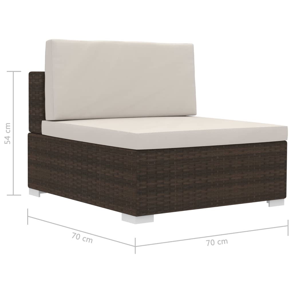3-delige Loungeset met kussens poly rattan bruin is nu te koop bij PeponiXL, paradijselijk wonen!