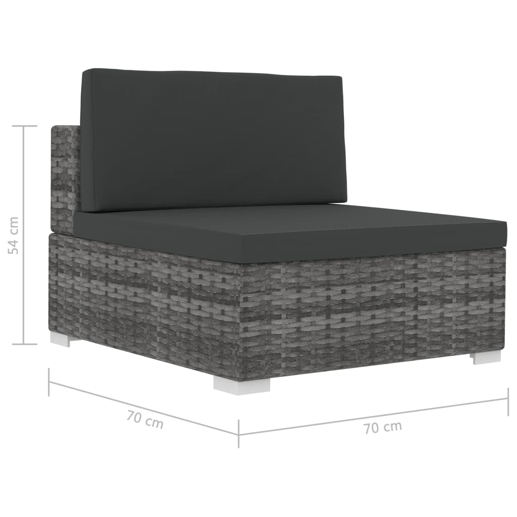 4-delige Loungeset met kussens poly rattan grijs is nu te koop bij PeponiXL, paradijselijk wonen!