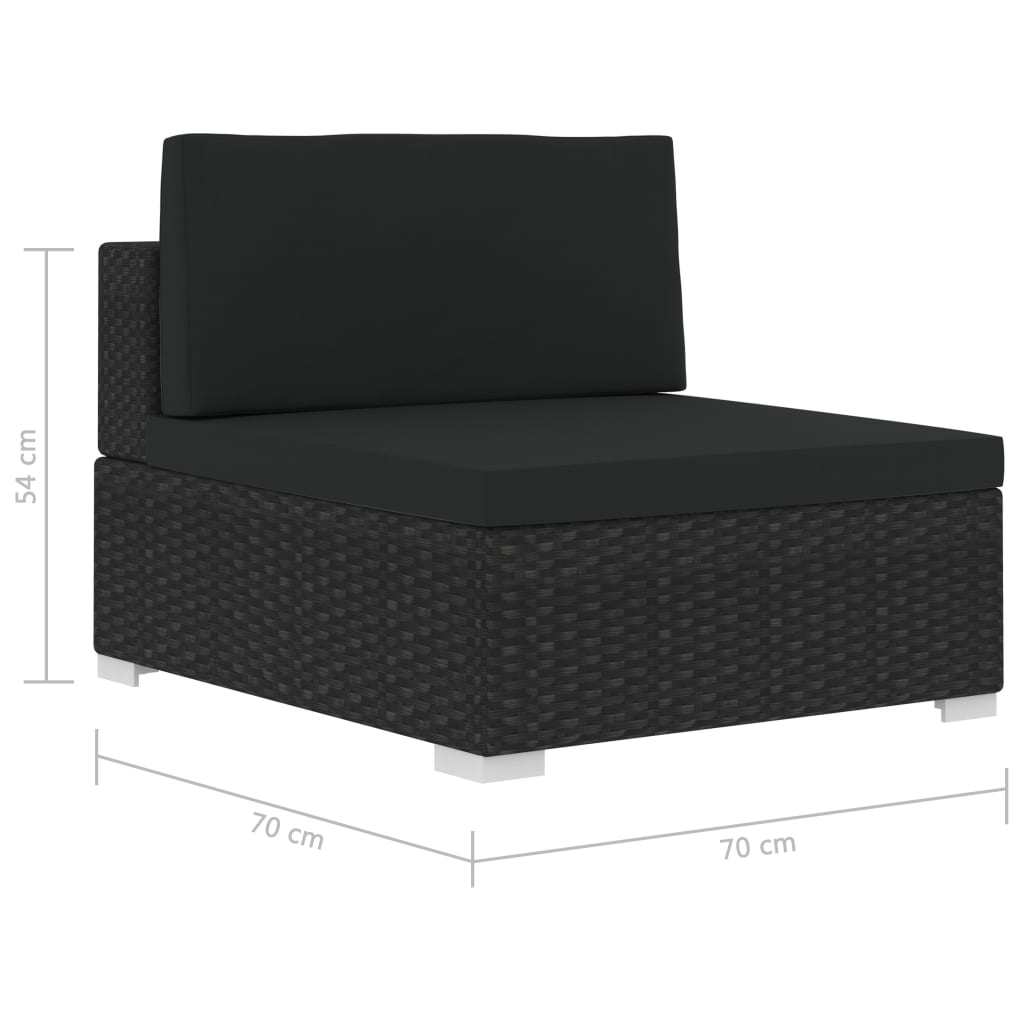 4-delige Loungeset met kussens poly rattan zwart is nu te koop bij PeponiXL, paradijselijk wonen!