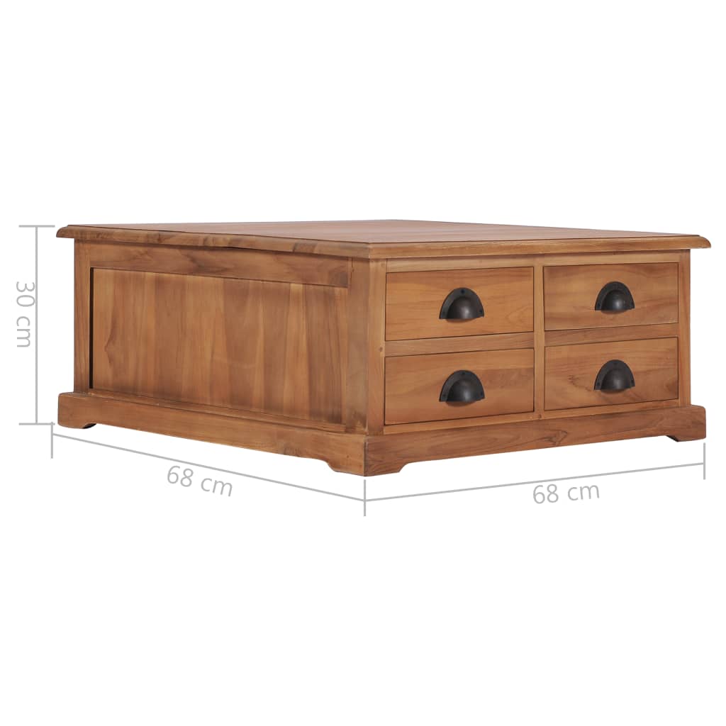 Salontafel 68x68x30 cm massief teakhout is nu te koop bij PeponiXL, paradijselijk wonen!