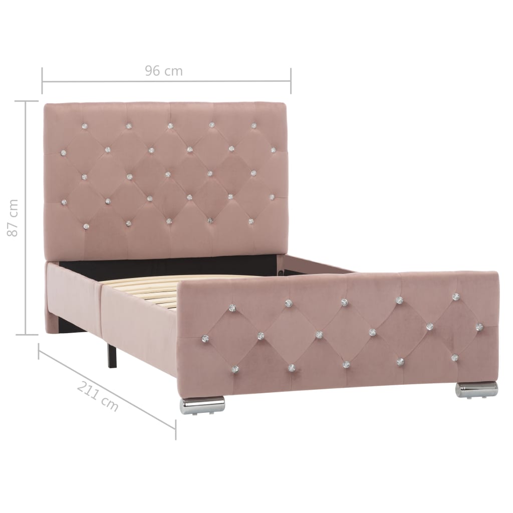 Bedframe fluweel roze 90x200 cm is nu te koop bij PeponiXL, paradijselijk wonen!