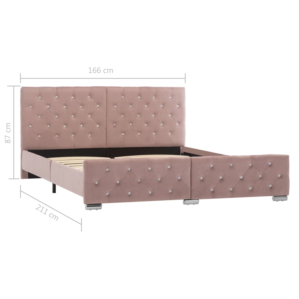 Bedframe fluweel roze 160x200 cm is nu te koop bij PeponiXL, paradijselijk wonen!