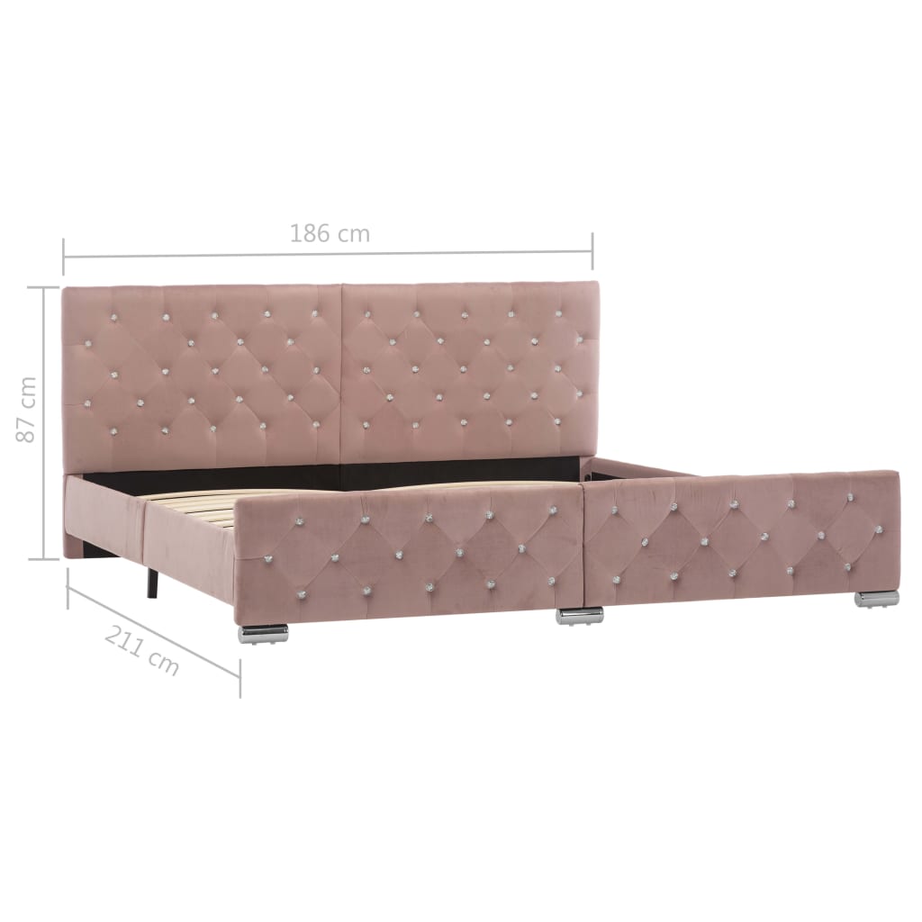 Bedframe fluweel roze 180x200 cm is nu te koop bij PeponiXL, paradijselijk wonen!