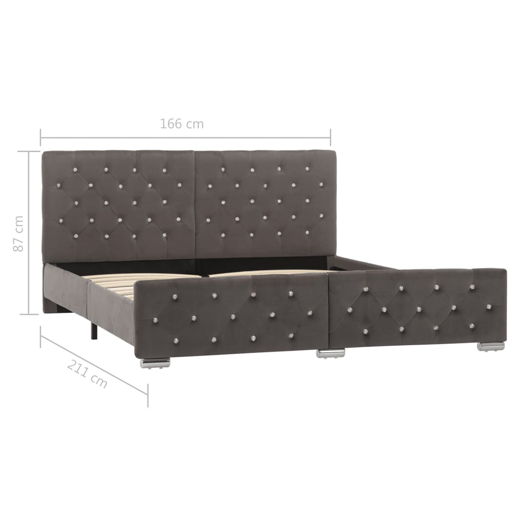 Bedframe fluweel grijs 160x200 cm is nu te koop bij PeponiXL, paradijselijk wonen!