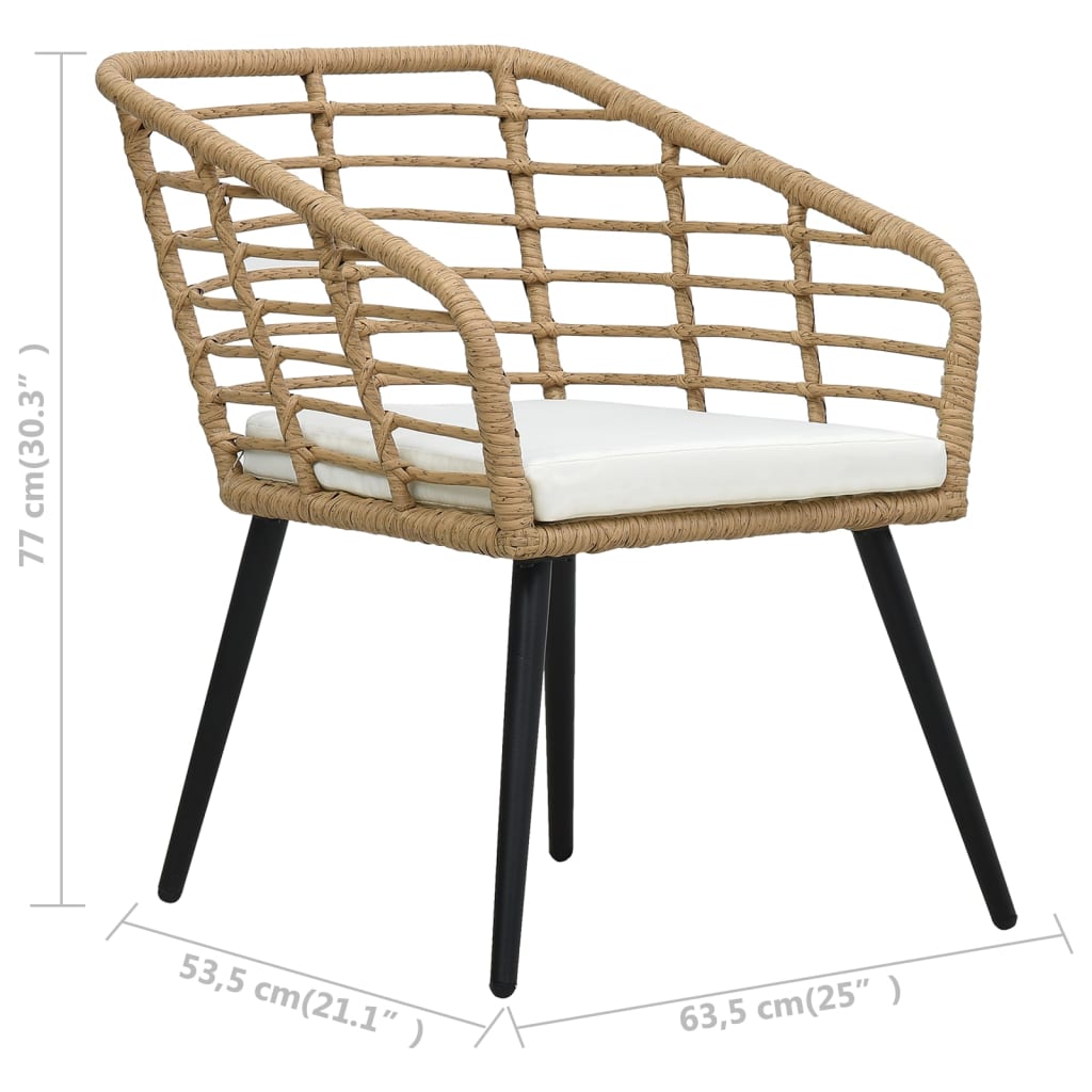 Tuinstoelen 2 st met kussens poly rattan eikenkleurig is nu te koop bij PeponiXL, paradijselijk wonen!