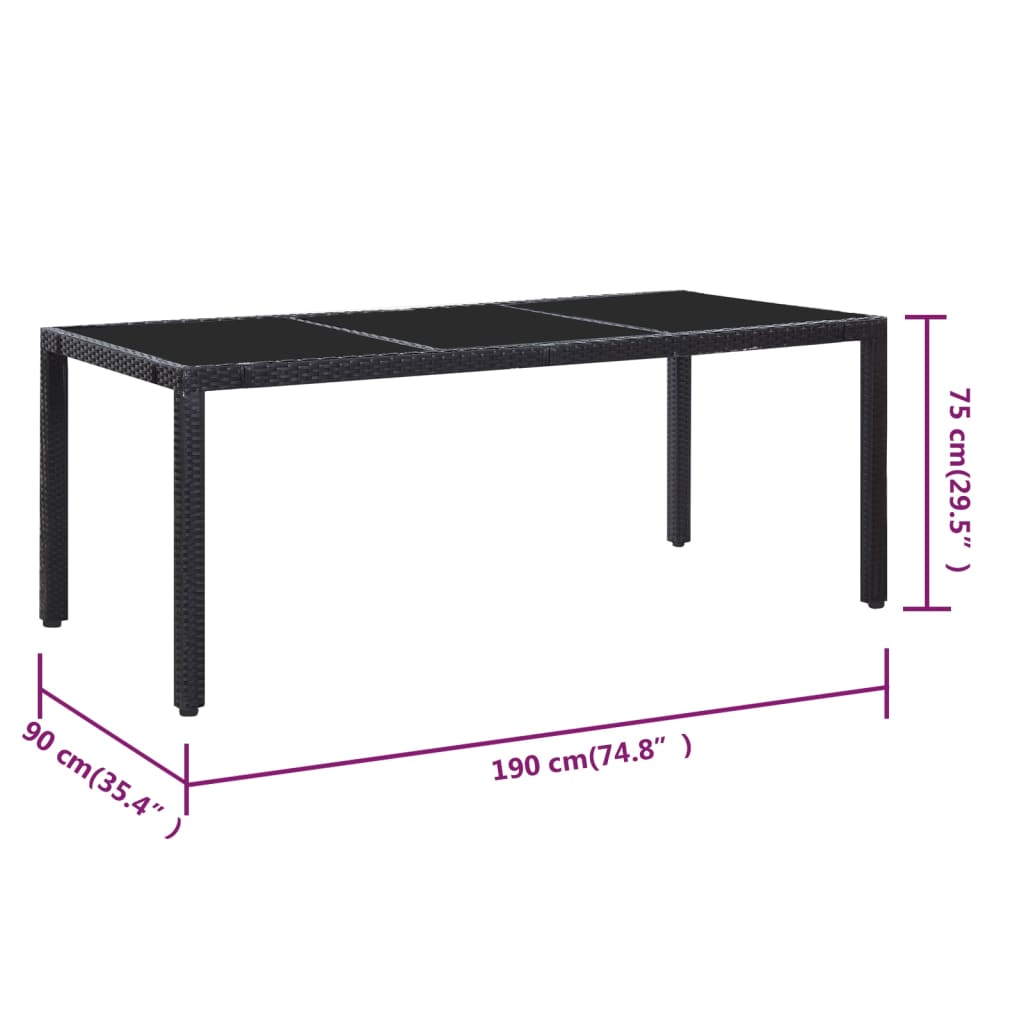 9-delige Tuinset poly rattan zwart is nu te koop bij PeponiXL, paradijselijk wonen!