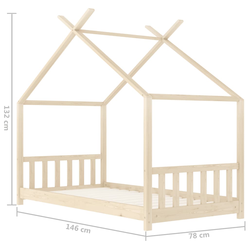 Kinderbedframe massief grenenhout 70x140 cm is nu te koop bij PeponiXL, paradijselijk wonen!
