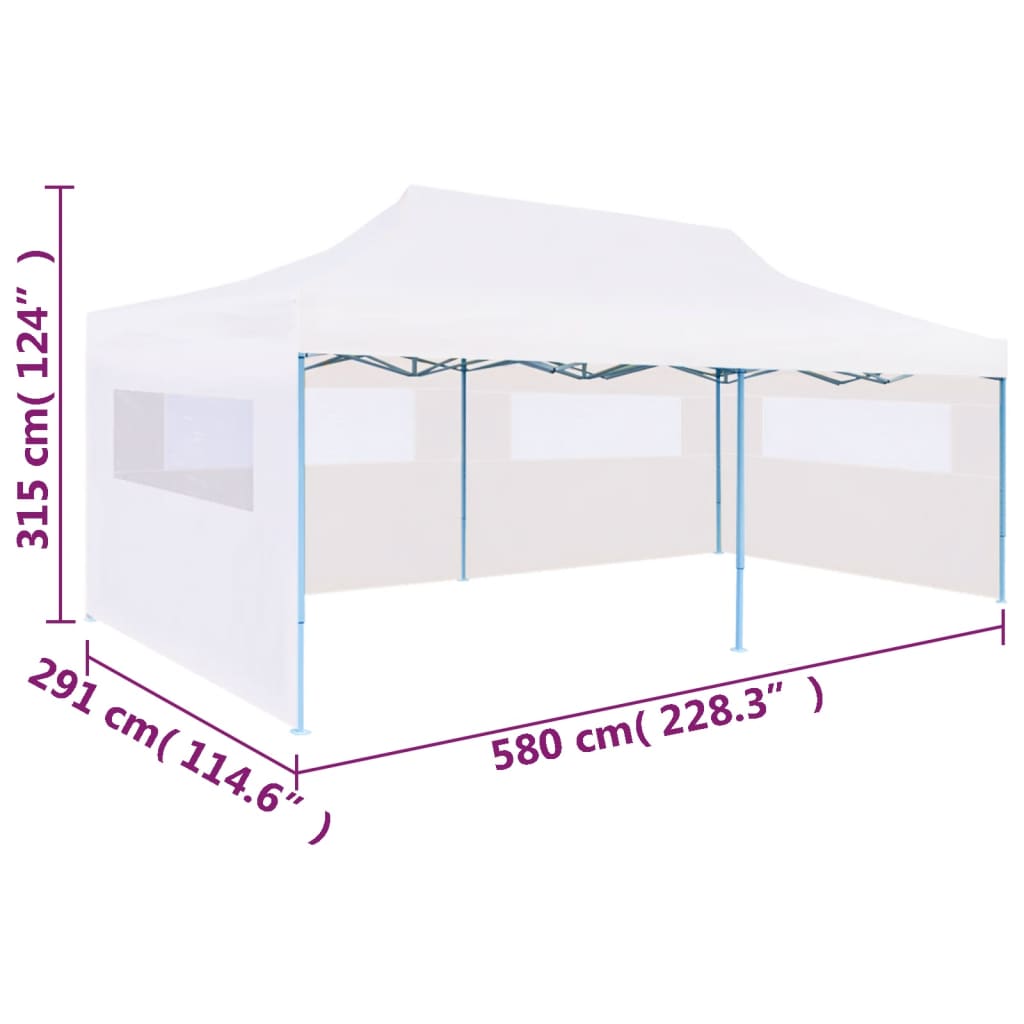 Partytent pop-up met zijwanden 3x6 m staal wit is nu te koop bij PeponiXL, paradijselijk wonen!