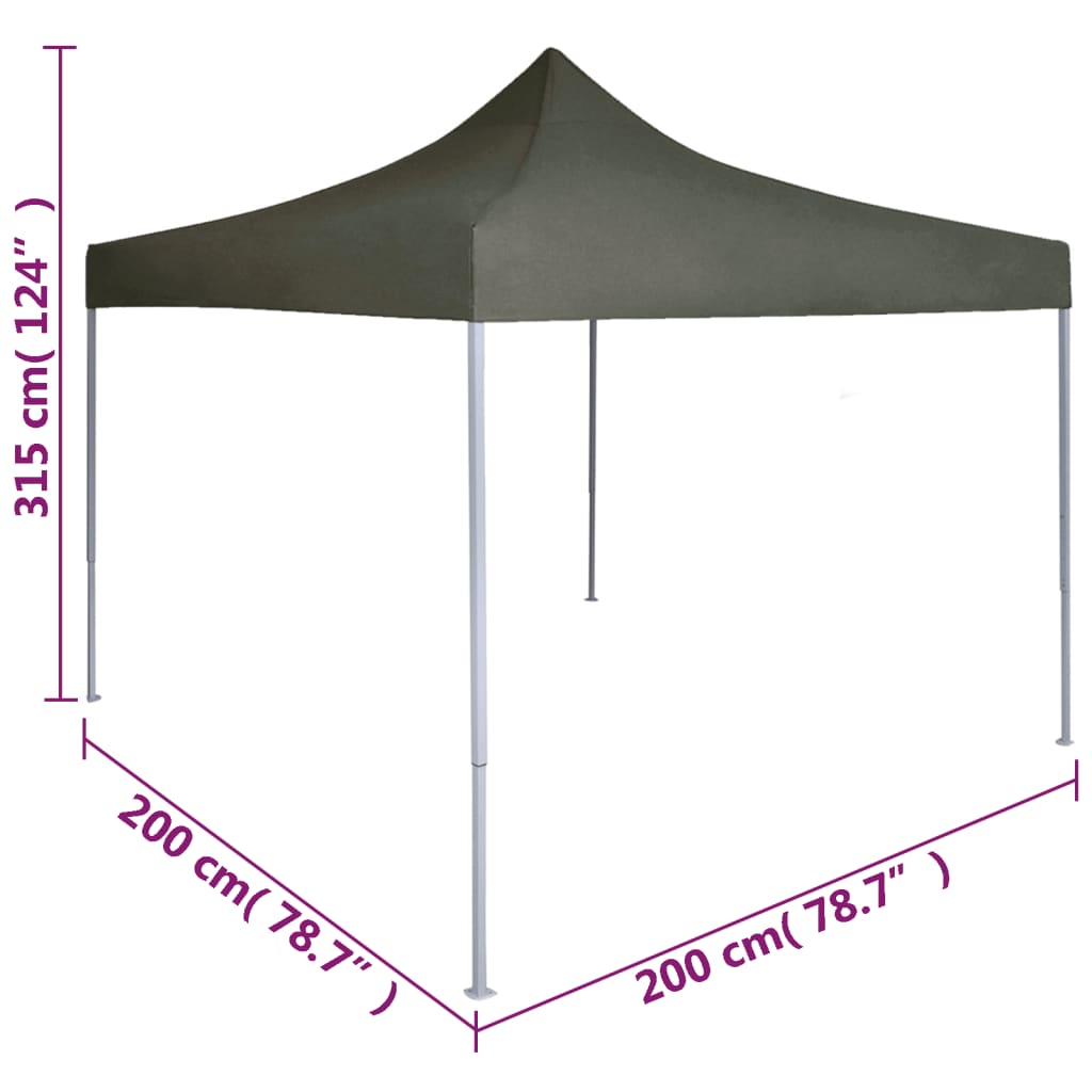 Partytent professioneel inklapbaar 2x2 m staal antraciet is nu te koop bij PeponiXL, paradijselijk wonen!