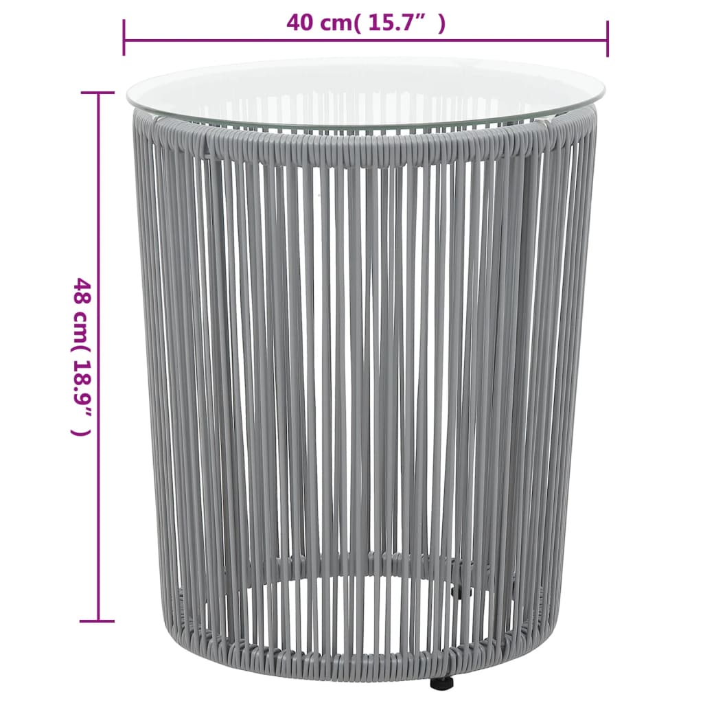 3-delige Bistroset met kussens PE-rattan grijs is nu te koop bij PeponiXL, paradijselijk wonen!